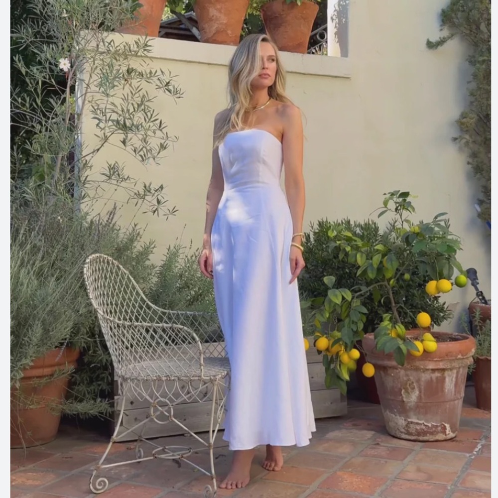 NEW Favorite Daughter The Favorite Linen Dress White